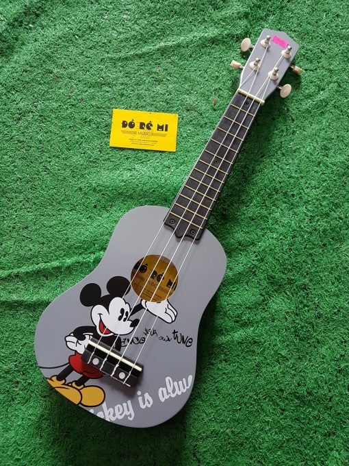 Đàn Ukulele hình Chuột Mickey xám