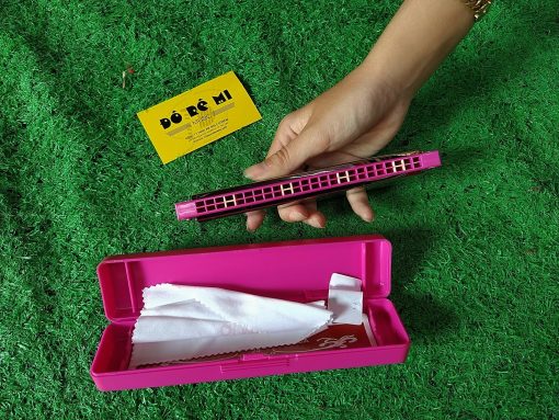 Harmonica QIMEI màu hồng và kem - Hình ảnh 3