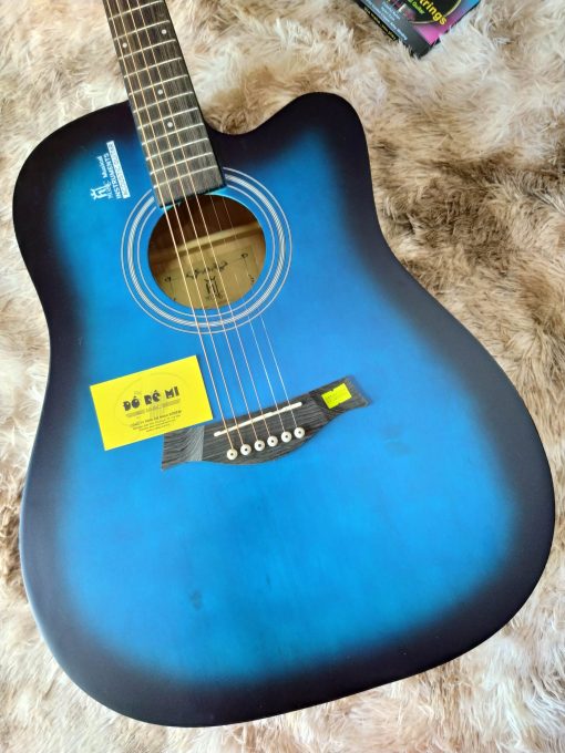 Đàn Guitar Acoustic HT MUSIC màu xanh viền - Hình ảnh 2